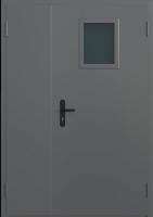 ДВЕРЬ МЕТАЛЛИЧЕСКАЯ ПРОТИВОПОЖАРНАЯ-1 ЕI (15, 30,  60) С ОСТЕКЛЕНИЕМ (ДВУХДВЕРНАЯ )